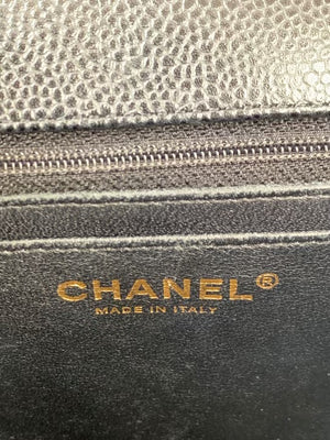 Single Flap Jumbo Black Caviar GHW