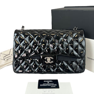 Jumbo Double Flap Patent Black SHW