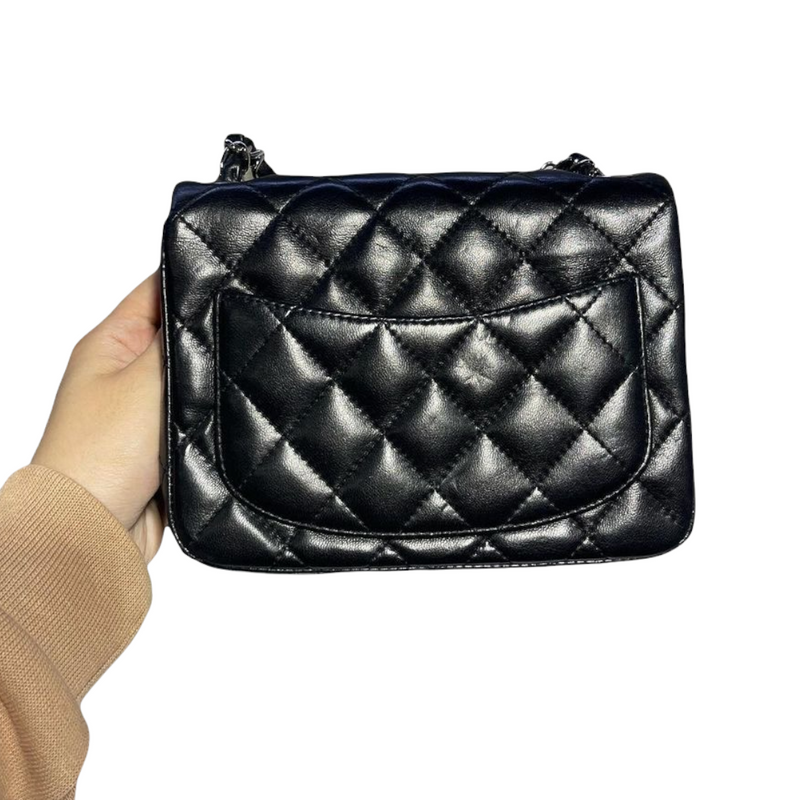 Classic Flap Square Mini Lambskin Black SHW