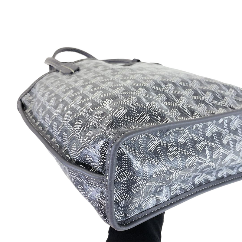 Mini Anjou Reversible Canvas Calfskin Grey SHW