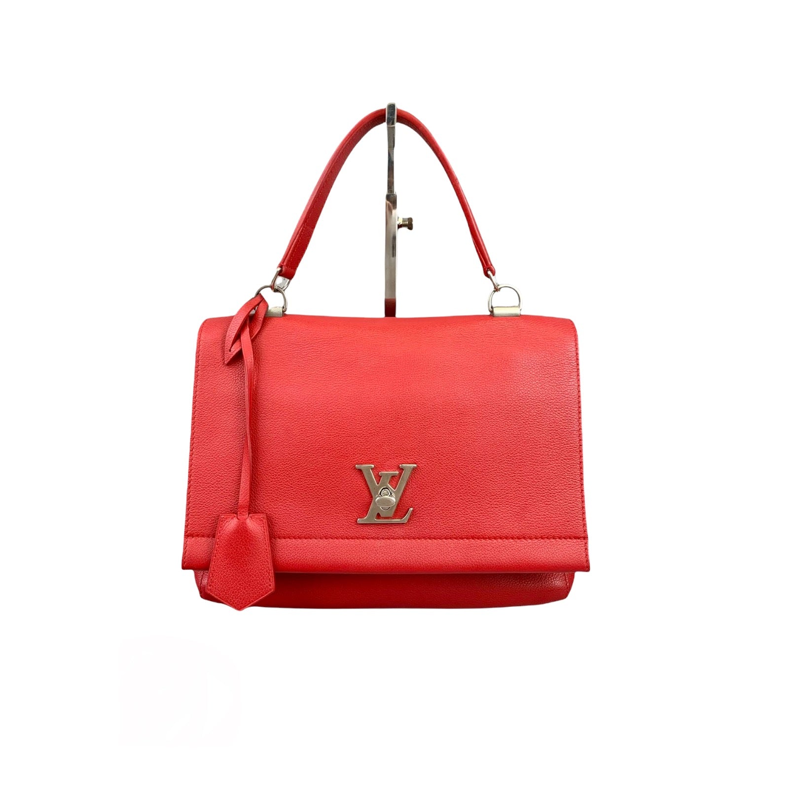 Louis Vuitton Lockme II Handbag - Red Leather Silver Hardware + Shoulder  Strap