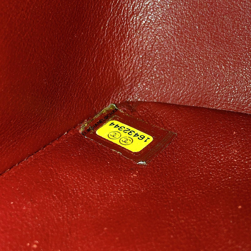Square Mini Flap Caviar Red SHW