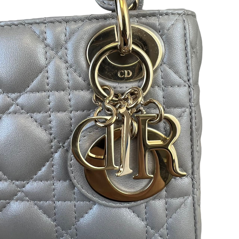 Mini Lady Dior Lambskin Silver GHW