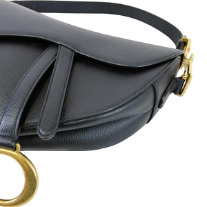 Medium Saddle Calfskin Black GHW
