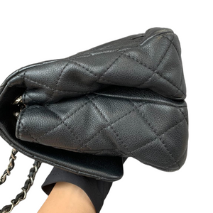 Quilted Double Gusset Washed Caviar black SHW