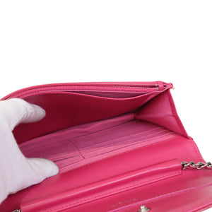 Quilted Patent Flap WOC Pink SHW