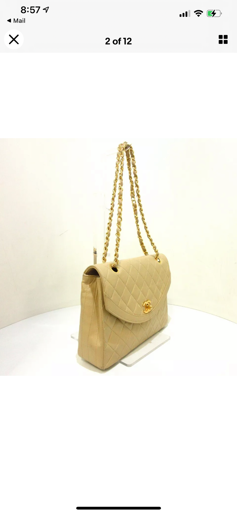 Vintage Flap Beige GHW