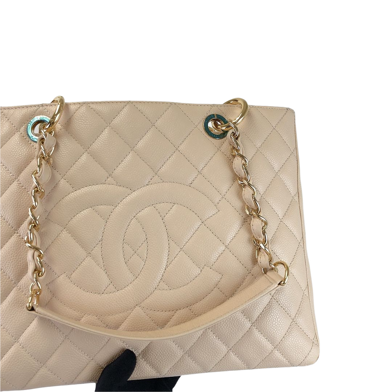 Chanel Grand Shopping Tote GST in Beige Caviar with Gold Hardware - SOLD