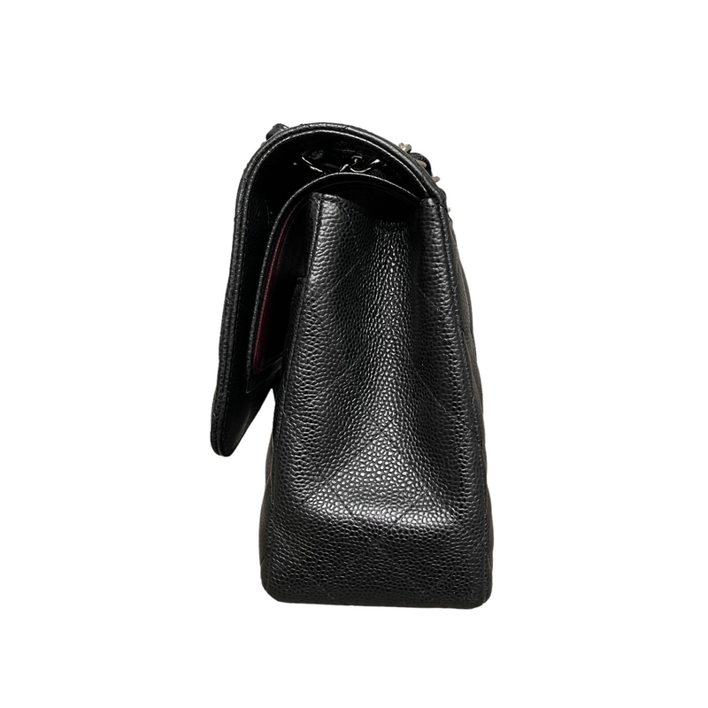 Jumbo Classic Double Flap Caviar Black SHW