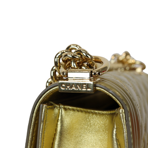 Small Boy Bag Patent Gold GHW
