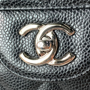 Jumbo Double Flap Caviar Black SHW