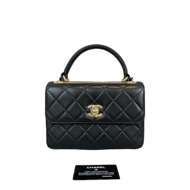 Small Trendy CC Flap Lambskin Black GHW