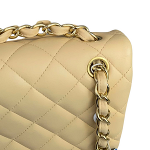 Classic Double Flap Jumbo Lambskin Beige GHW