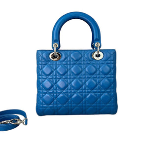 Lady Dior Medium Blue Lambskin SHW