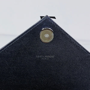 Envelope Medium Grained Leather Black BHW