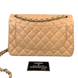 Double Flap Jumbo Dark Beige GHW