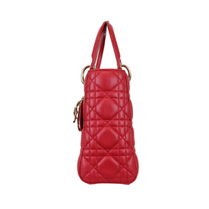 Small My Lady Dior Lucky Badges Lambskin Red GHW