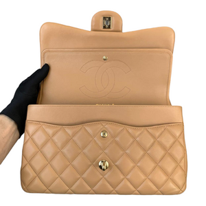 Double Flap Jumbo Dark Beige GHW