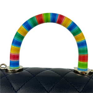 Rainbow Coco Handle Mini Lambskin Navy Blue SHW