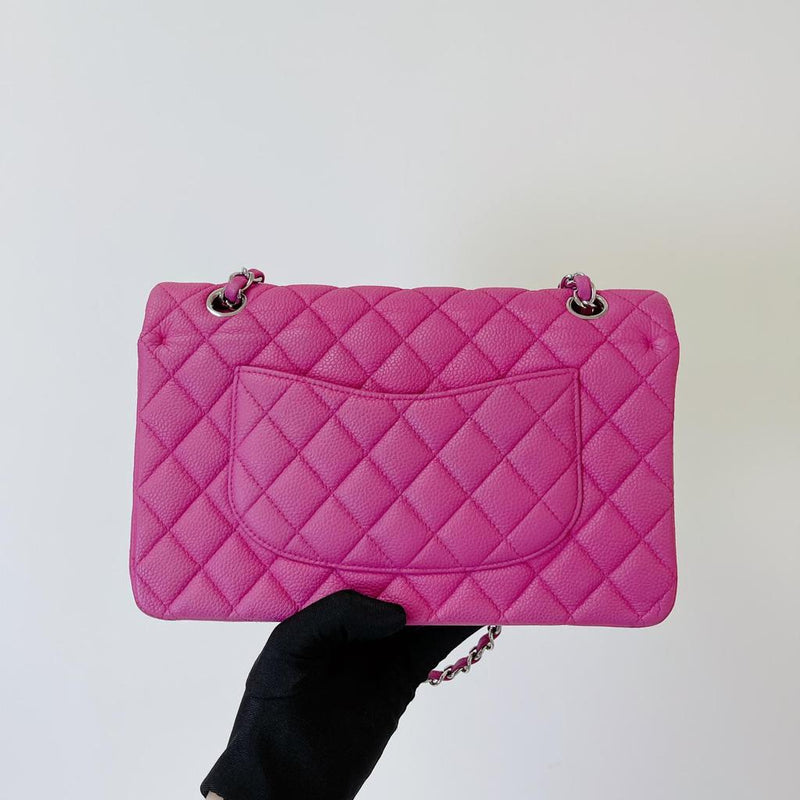 Chanel Fuchsia Pink Lambskin Jumbo Classic Double Flap Bag GHW