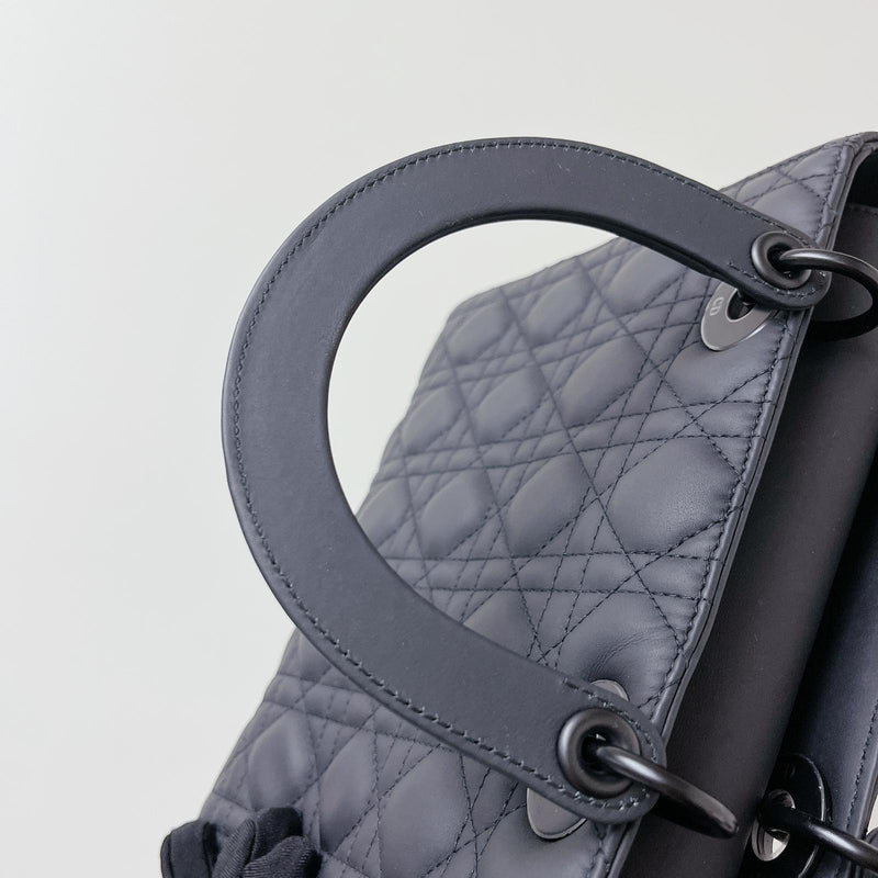 Lady Dior Lambskin Ultramatte Medium Black BHW
