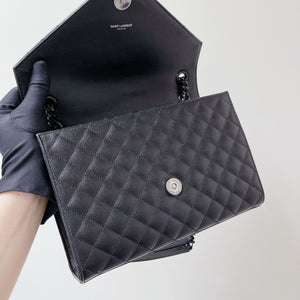 Quilted Envelope Medium Grained Leather Black BHW