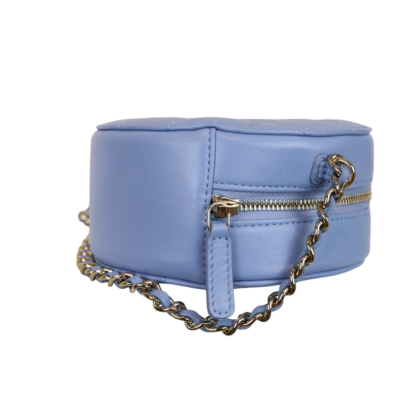 Round clutch with chain Blue GHW