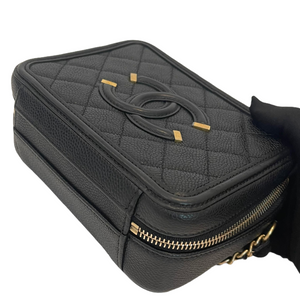 Filigree Vanity Case Caviar Small Black GHW