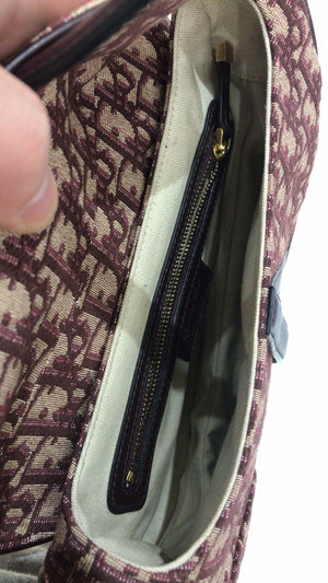 Oblique saddle bag burgundy Medium