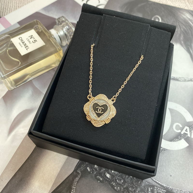 CC Heart Rhinestone Necklace 21A