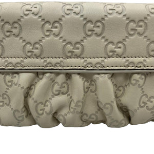 Guccissima Leather Shoulder Bag White GHW