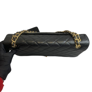 Single Flap Maxi Caviar Black GHW
