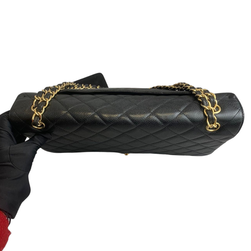 Single Flap Maxi Caviar Black GHW