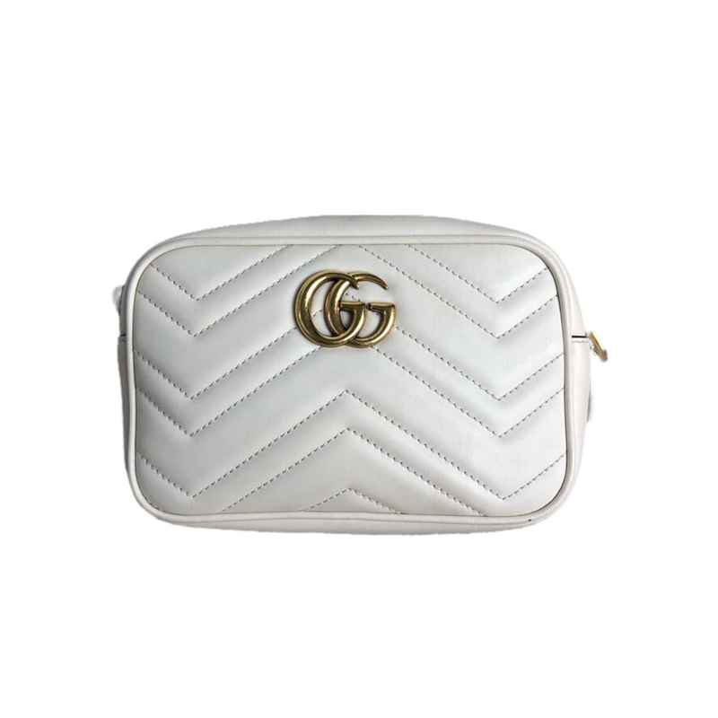 GG Marmont Mini Camera White GHW