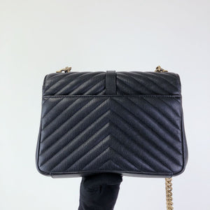 Quilted Medium College Black GHW