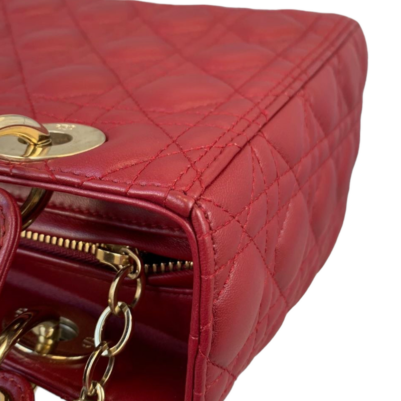 Lady Dior Medium Lambskin Burgundy GHW