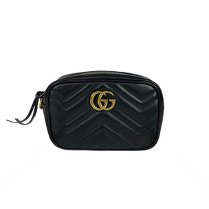 GG Marmont Mini Camera Black GHW