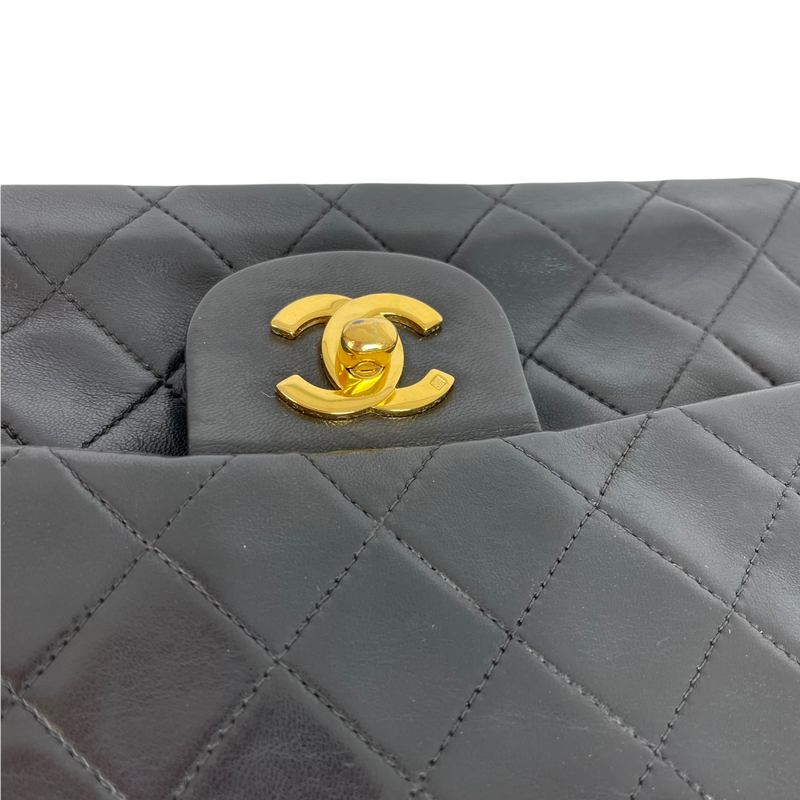 Vintage Classic Double Flap Lambskin Small Black GHW