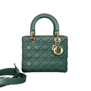 Lady Dior Lambskin Medium Green GHW