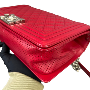 Le Boy Bag Red Perforated Lambskin SHW