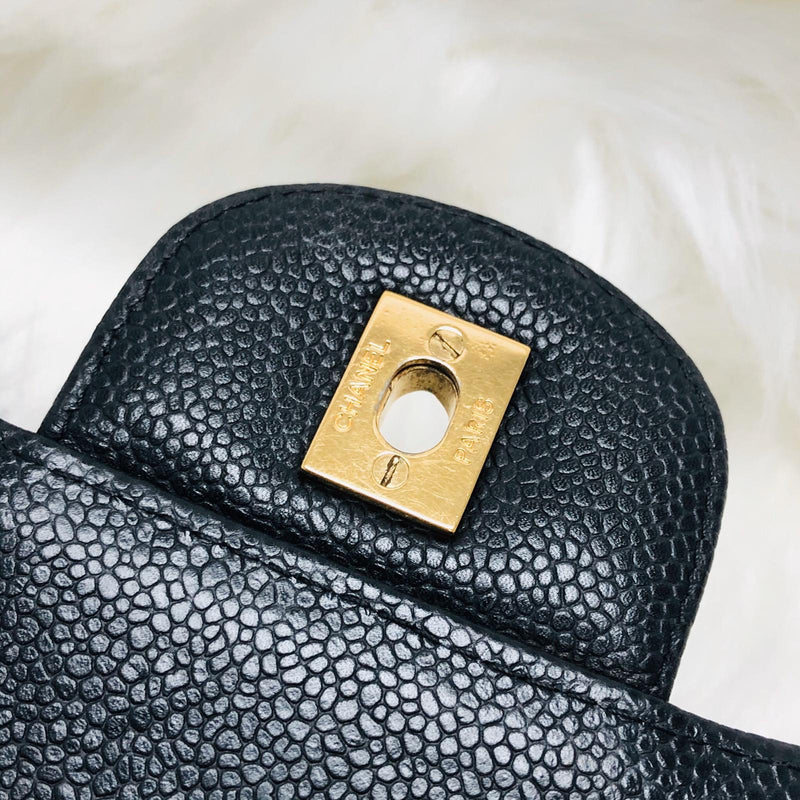 Single Flap Maxi in Black Caviar Leather with GHW