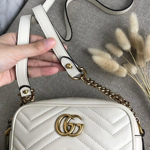 GG Marmont Mini Camera White GHW