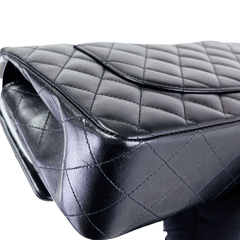 Medium Classic Double Flap Lambskin Black SHW