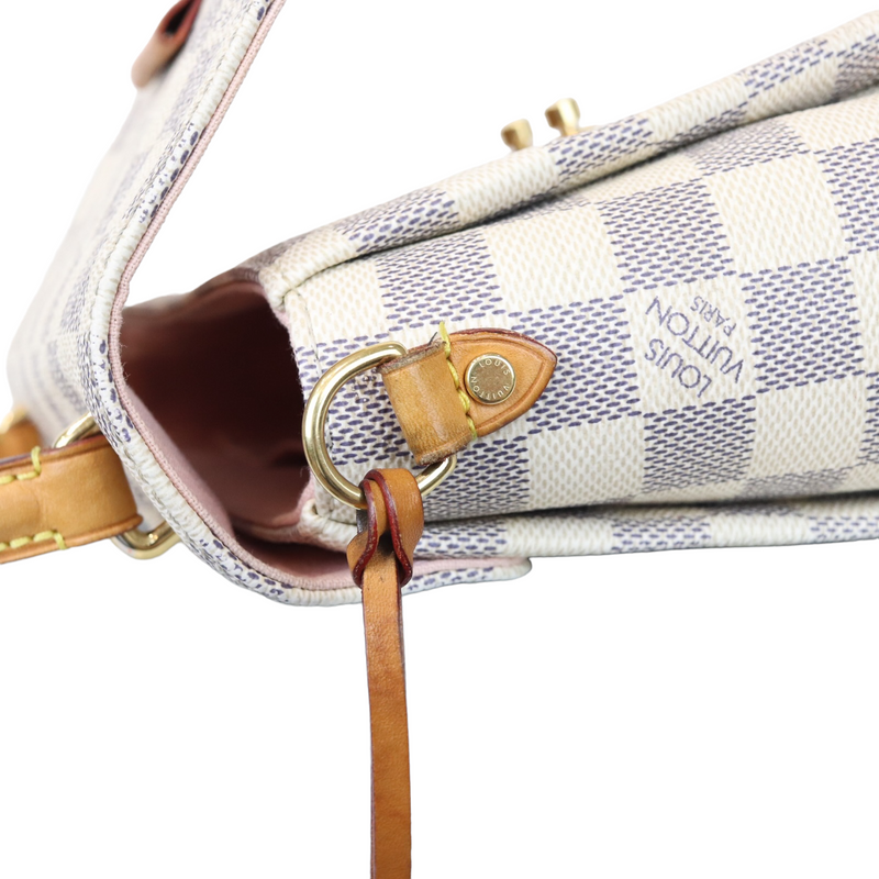 Louis Vuitton White And Blue Damier Azur Coated Canvas Croisette