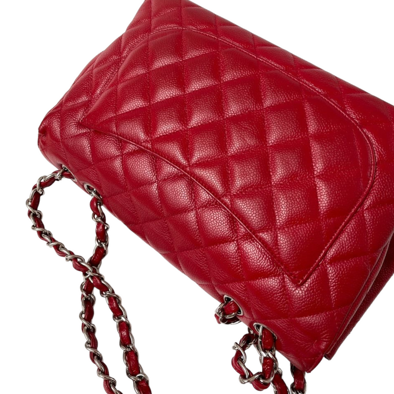 Single Flap Jumbo Caviar Red SHW