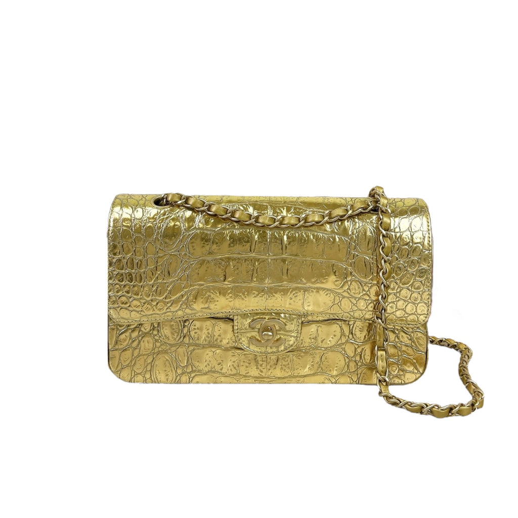 Embossed Calfskin Medium Classic Gold GHW