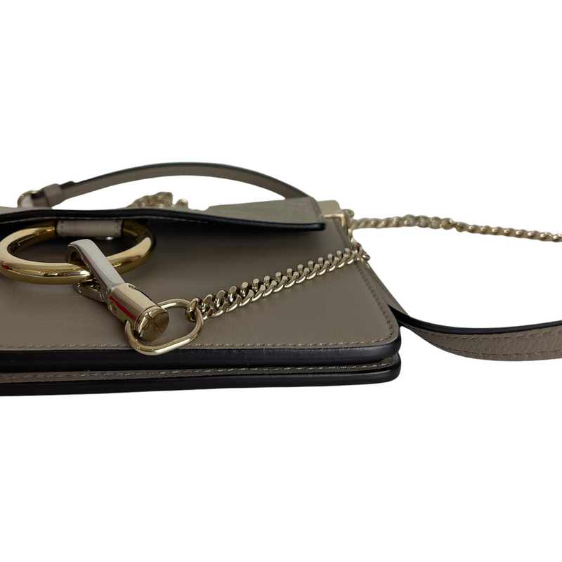 Faye Crossbody Small Leather Grey GHW