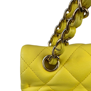 Classic Double Flap Jumbo Lambskin Yellow GHW