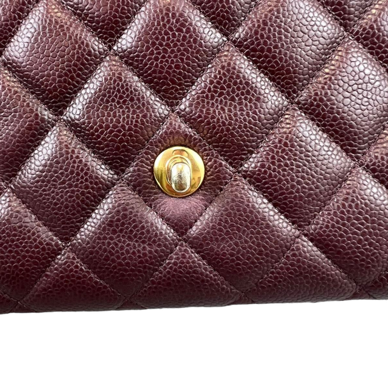 Double Flap Maxi Caviar Burgundy GHW