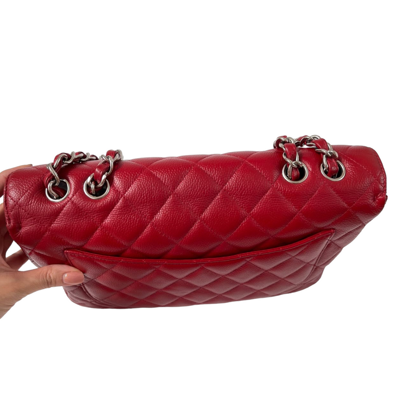 Single Flap Jumbo Caviar Red SHW